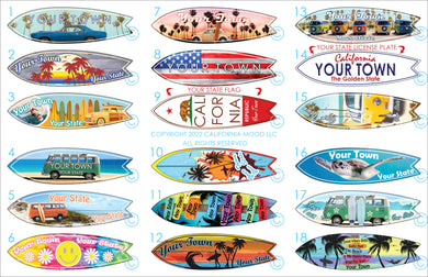 72 SMALL WOOD SURFBOARD MAGNET MIX