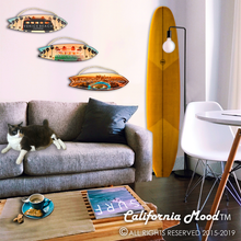 Load image into Gallery viewer, VENICE BEACH, WOOD SURFBOARD WALL HANGINGS, MAGNETS AND KEY-CHAINS PRICED FROM: