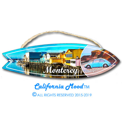 MONTEREY, WOOD SURFBOARD WALL HANGINGS, MAGNETS AND KEY-CHAINS PRICED FROM:
