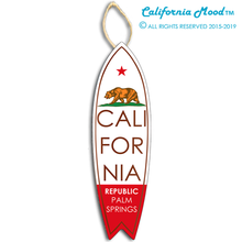 Load image into Gallery viewer, PALM SPRINGS, WOOD SURFBOARD WALL HANGINGS, MAGNETS AND KEY-CHAINS PRICED FROM: