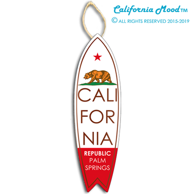 PALM SPRINGS, WOOD SURFBOARD WALL HANGINGS, MAGNETS AND KEY-CHAINS PRICED FROM: