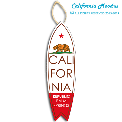 PALM SPRINGS, WOOD SURFBOARD WALL HANGINGS, MAGNETS AND KEY-CHAINS PRICED FROM:
