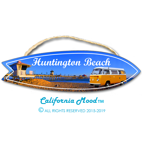 HUNTINGTON BEACH, WOOD SURFBOARD WALL HANGINGS, MAGNETS AND KEY-CHAINS PRICED FROM: