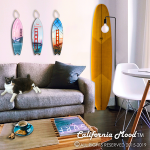SAN FRANCISCO, WOOD SURFBOARD WALL HANGINGS, MAGNETS AND KEY-CHAINS PRICED FROM: