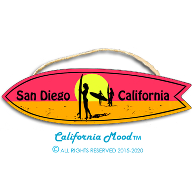 SAN DIEGO, WOOD SURFBOARD WALL HANGING, MAGNETS AND KEY-CHAINS PRICED FROM: