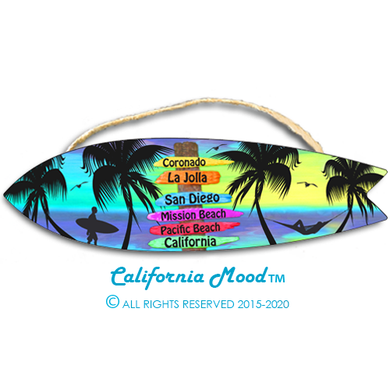 SAN DIEGO, WOOD SURFBOARD WALL HANGINGS, MAGNETS AND KEY-CHAINS PRICED FROM: