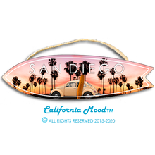 Load image into Gallery viewer, SAN DIEGO, WOOD SURFBOARD WALL HANGINGS, MAGNETS AND KEY-CHAINS PRICED FROM: