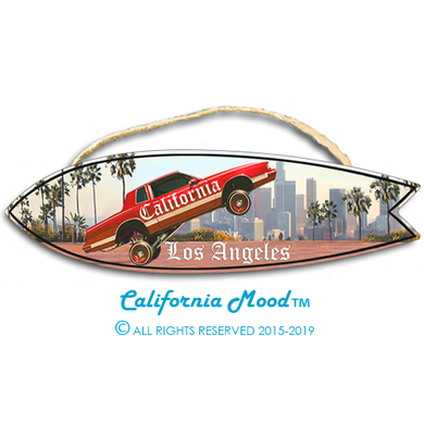 LOS ANGELES, WOOD SURFBOARD WALL HANGINGS, MAGNETS AND KEY-CHAINS PRICED FROM: