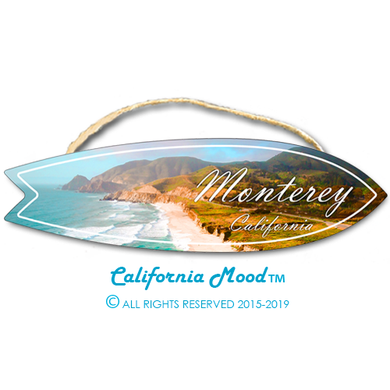 MONTEREY, WOOD SURFBOARD WALL HANGINGS, MAGNETS AND KEY-CHAINS PRICED FROM: