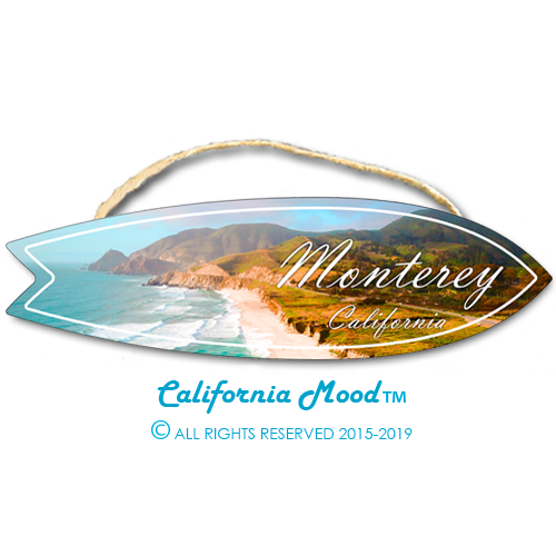 MONTEREY, WOOD SURFBOARD WALL HANGINGS, MAGNETS AND KEY-CHAINS PRICED FROM: