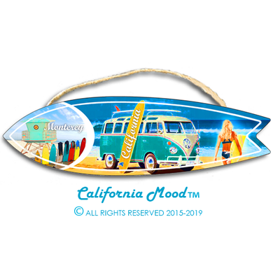 MONTEREY, WOOD SURFBOARD WALL HANGINGS, MAGNETS AND KEY-CHAINS PRICED FROM: