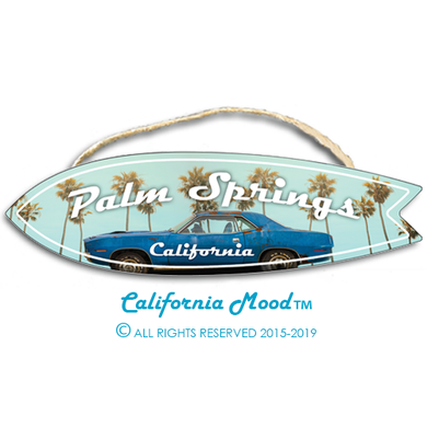 PALM SPRINGS, WOOD SURFBOARD WALL HANGINGS, MAGNETS AND KEY-CHAINS PRICED FROM: