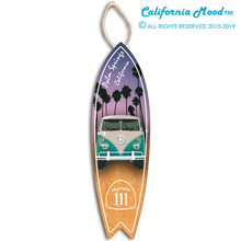 Load image into Gallery viewer, PALM SPRINGS, WOOD SURFBOARD WALL HANGINGS, MAGNETS AND KEY-CHAINS  PRICED FROM: