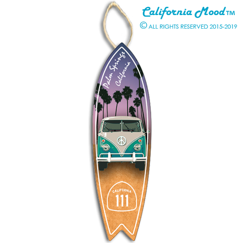 PALM SPRINGS, WOOD SURFBOARD WALL HANGINGS, MAGNETS AND KEY-CHAINS  PRICED FROM: