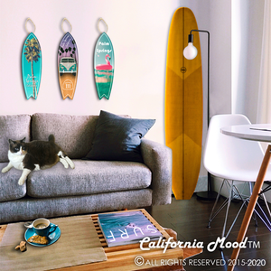 PALM SPRINGS, WOOD SURFBOARD WALL HANGINGS, MAGNETS AND KEY-CHAINS  PRICED FROM: