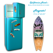 Load image into Gallery viewer, PALM SPRINGS, WOOD SURFBOARD WALL HANGINGS, MAGNETS AND KEY-CHAINS  PRICED FROM: