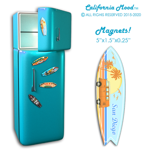 SAN DIEGO, WOOD SURFBOARD WALL HANGINGS, MAGNETS AND KEY-CHAINS PRICED FROM: