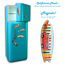 Load image into Gallery viewer, SAN DIEGO, WOOD SURFBOARD WALL HANGINGS , MAGNETS AND KEY-CHAINS PRICED FROM: