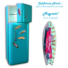 Load image into Gallery viewer, SAN DIEGO, WOOD SURFBOARD WALL HANGINGS, MAGNETS AND KEY-CHAINS PRICED FROM:
