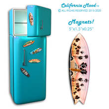 Load image into Gallery viewer, SAN DIEGO, WOOD SURFBOARD WALL HANGINGS, MAGNETS AND KEY-CHAINS PRICED FROM: