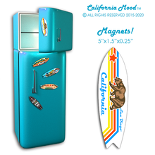Load image into Gallery viewer, SAN DIEGO, WOOD SURFBOARD WALL HANGINGS, MAGNETS AND KEY-CHAINS PRICED FROM: