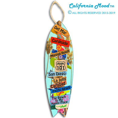 SAN DIEGO, WOOD SURFBOARD WALL HANGINGS, MAGNETS AND KEY-CHAINS PRICED FROM: