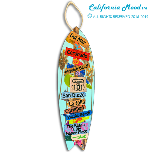 SAN DIEGO, WOOD SURFBOARD WALL HANGINGS, MAGNETS AND KEY-CHAINS PRICED FROM: