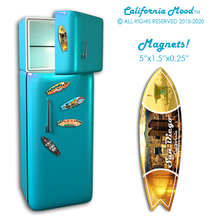 Load image into Gallery viewer, SAN DIEGO, WOOD SURFBOARD WALL HANGINGS AND MAGNETS PRICED FROM: