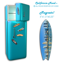 Load image into Gallery viewer, SAN DIEGO, WOOD SURFBOARD WALL HANGINGS, MAGNETS AND KEY-CHAINS PRICED FROM: