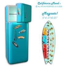 Load image into Gallery viewer, SAN DIEGO, WOOD SURFBOARD WALL HANGINGS AND MAGNETS PRICED FROM: