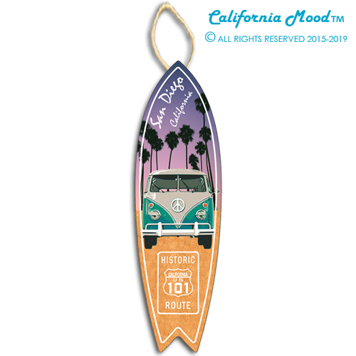 SAN DIEGO, WOOD SURFBOARD WALL HANGING, MAGNETS AND KEY-CHAINS PRICED FROM: