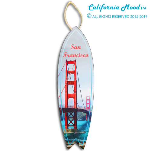 SAN FRANCISCO, WOOD SURFBOARD WALL HANGINGS, MAGNETS AND KEY-CHAINS PRICED FROM: