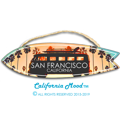 SAN FRANCISCO, WOOD SURFBOARD WALL HANGINGS, MAGNETS AND KEY-CHAINS PRICED FROM: