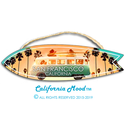 SAN FRANCISCO, WOOD SURFBOARD WALL HANGINGS, MAGNETS AND KEY-CHAINS PRICED FROM: