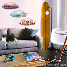 Load image into Gallery viewer, SAN DIEGO, WOOD SURFBOARD WALL HANGINGS, MAGNETS AND KEY-CHAINS PRICED FROM:
