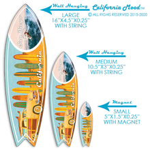 Load image into Gallery viewer, SAN DIEGO, WOOD SURFBOARD WALL HANGINGS, MAGNETS AND KEY-CHAINS PRICED FROM: