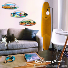 Load image into Gallery viewer, SAN DIEGO, WOOD SURFBOARD WALL HANGINGS, MAGNETS AND KEY-CHAINS PRICED FROM: