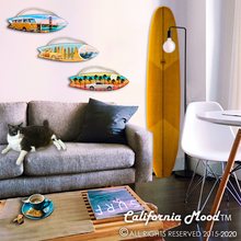 Load image into Gallery viewer, SAN DIEGO, WOOD SURFBOARD WALL HANGINGS, MAGNETS AND KEY-CHAINS PRICED FROM: