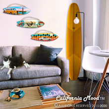 Load image into Gallery viewer, SAN DIEGO, WOOD SURFBOARD WALL HANGINGS AND MAGNETS PRICED FROM:
