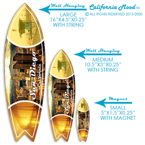 SAN DIEGO, WOOD SURFBOARD WALL HANGINGS AND MAGNETS PRICED FROM: