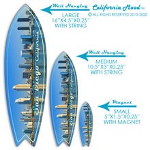 Load image into Gallery viewer, SAN DIEGO, WOOD SURFBOARD WALL HANGINGS, MAGNETS AND KEY-CHAINS PRICED FROM: