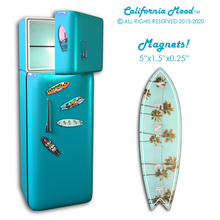 Load image into Gallery viewer, VENICE BEACH, WOOD SURFBOARD WALL HANGINGS, MAGNETS AND KEY-CHAINS PRICED FROM: