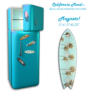 VENICE BEACH, WOOD SURFBOARD WALL HANGINGS, MAGNETS AND KEY-CHAINS PRICED FROM: