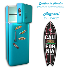 Load image into Gallery viewer, SAN DIEGO, WOOD SURFBOARD WALL HANGINGS, MAGNETS AND KEY-CHAINS PRICED FROM: