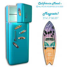Load image into Gallery viewer, SAN DIEGO, WOOD SURFBOARD WALL HANGING, MAGNETS AND KEY-CHAINS PRICED FROM:
