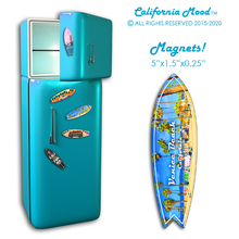 Load image into Gallery viewer, VENICE BEACH, WOOD SURFBOARD WALL HANGINGS, MAGNETS AND KEY-CHAINS PRICED FROM: