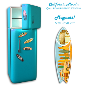 MALIBU, WOOD SURFBOARD WALL HANGINGS, MAGNETS AND KEY-CHAINS PRICED FROM: