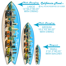 Load image into Gallery viewer, SAN DIEGO, WOOD SURFBOARD WALL HANGINGS, MAGNETS AND KEY-CHAINS PRICED FROM: