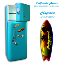 Load image into Gallery viewer, HOLLYWOOD, WOOD SURFBOARD WALL HANGINGS, MAGNETS AND KEY-CHAINS PRICED FROM: