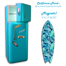 Load image into Gallery viewer, HUNTINGTON BEACH, WOOD SURFBOARD WALL HANGINGS, MAGNETS AND KEY-CHAINS PRICED FROM: